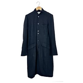 Autre Marque Manteau Long ALEKSANDR MANAMIS Noir Mélange de Lin