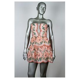 Bcbg Max Azria Giuliana Besticktes Trägerloses Kleid Rosa