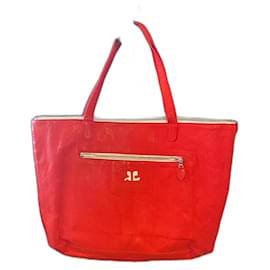 Borsa a mano Courreges in vinile rosso