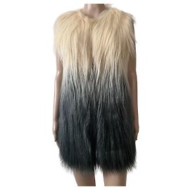 Chaleco de piel sintética Topshop Beige L