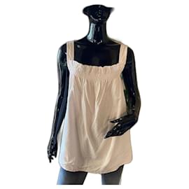 Marc by Marc Jacobs Top de tirantes en algodón plumetis beige rosa