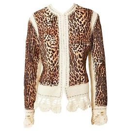 Giacca John Galliano per Christian Dior 2005 ESSO 42 fr 38 Mizza Bricard leopardo