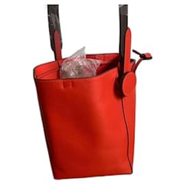 Borsa a secchiello Hermès Halter 17 in pelle arancione