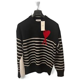 Ami Pullover aus schwarzer Wolle