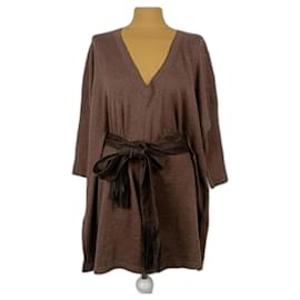 Autre Marque Gant Strickpullover Braun aus Baumwolle und Merinowolle