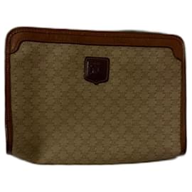 Pochette Céline Triomphe Marrone Pelle e Tela