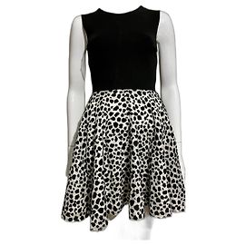 Diane Von Furstenberg DvF Jeannie Skaterkleid mit Leopardenmuster und Punkten
