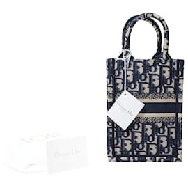 Borsa tote DIOR Book in tela blu navy - 101647