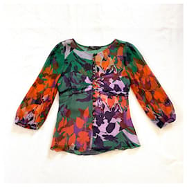 Camicia Bcbg Max Azria in seta con stampa floreale
