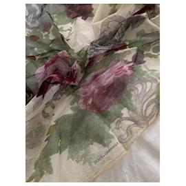 Dolce & Gabbana Sciarpa di seta floreale in rete