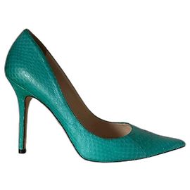 Jimmy Choo Absatzschuhe aus exotischem Leder grün