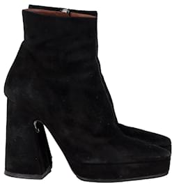 Botas con plataforma y tacón en bloque Proenza Schouler en ante negro