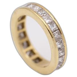 Gold-Ehering mit Diamanten im Prinzessschliff - Autre Marque