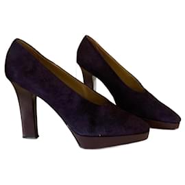 Escarpins Yves Saint Laurent en daim violet 38
