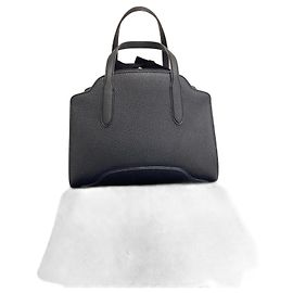 Loro Piana Sesia Black Textured Leather Handbag