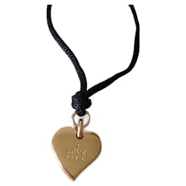 Pendentif Collier Coeur Yves Saint Laurent Doré Métal