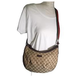 Borsa a tracolla Gucci marrone in tessuto