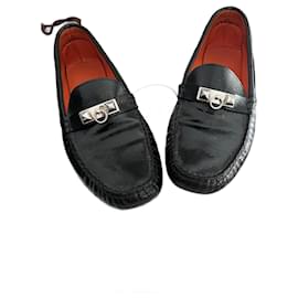 Hermès Irving Ballerinas aus schwarzem Lackleder