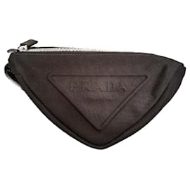 Prada Triangle Beutel aus schwarzer Baumwolle