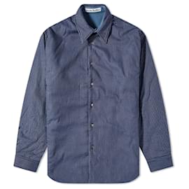 Acne Studios Oddy Wendbare wattierte Hemdjacke Blau Kariert