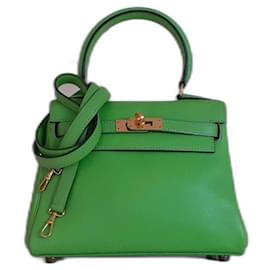 Hermès Hermes Mini Kelly 20 cm Vert Cru Ghw