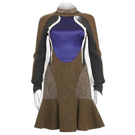 Stella Mc Cartney Stella McCartney Kleid aus blauem und weißem Wollmischung Tweed