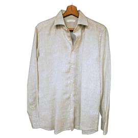 Luca Faloni Portofino Leinenhemd Sand - Autre Marque