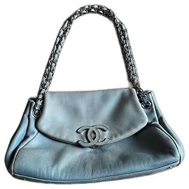 Borsa Chanel blu in pelle