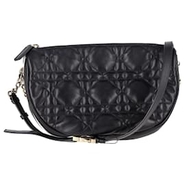 Borsa hobo media Dior Vibe in pelle di agnello Cannage nera