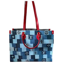Borsa Louis Vuitton Onthego Buone condizioni Denim multicolore
