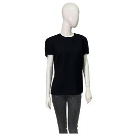 Bottega Veneta Blusa de Lana Negra de Manga Corta