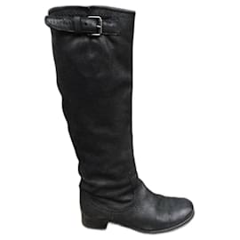 Botas Prada de piel negras talla 38