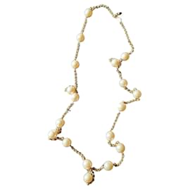 Collar largo Chanel dorado de metal