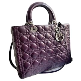 Grand sac Lady Dior violet foncé