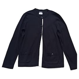 Gilet Chanel Uniform bleu marine en coton