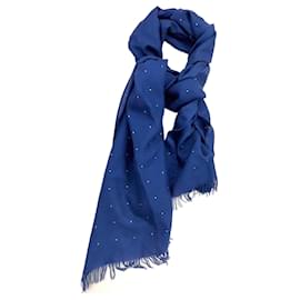 Eric Bompard Schal aus blauem Kaschmir mit silbernen Kristallen