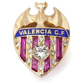 Autre Marque Scudo dell'FC Valencia in oro e diamanti.