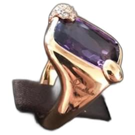 Pomellato Ritratto Ring Roségold Amethyst und Diamanten Größe 53