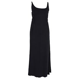 Vestido largo sin mangas Valentino Garavani en seda negra