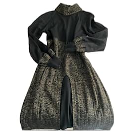 Chanel Paris Byzance Kleid aus Wolle Schwarz und Bronze