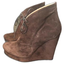 Jil Sander Stiefeletten aus Wildleder Braun