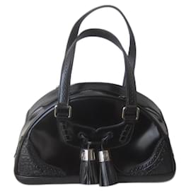 Borsa Bowling Céline in Pelle Lucida Nera