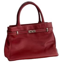 Fred Sabatier bag in red grained leather - Autre Marque