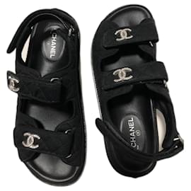 Chanel Sandali papà in cristallo CC