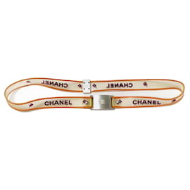 Chanel Logo Trefles Caoutcholic Gummigürtel Kamelien
