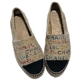 Espadrillas Chanel logo graffiti multicolore