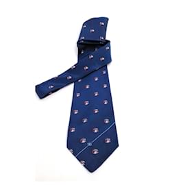 RENATO BALESTRA Silk Tie Blue Parrot Print - Autre Marque