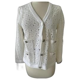 Chanel Strickjacke aus weißer Baumwolle
