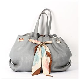 Borsa Carolina Herrera grigia con fazzoletto