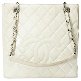 Borsa tote shopping CHANEL Petite in pelle beige - 101699